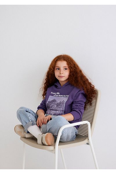 Mavi Hooded Printed Purple Sweatshirt 7S10054-88135
