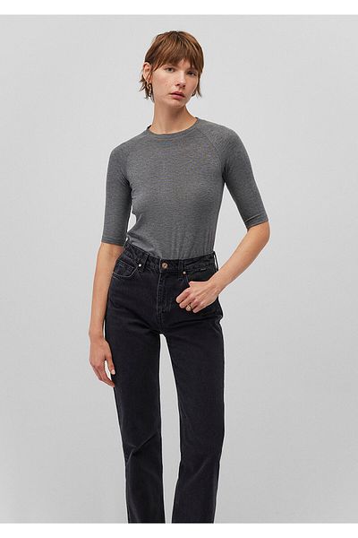 Mavi Half Sleeve Anthracite T-Shirt Fitted / Body Fitted Cutout 1612819 -80024