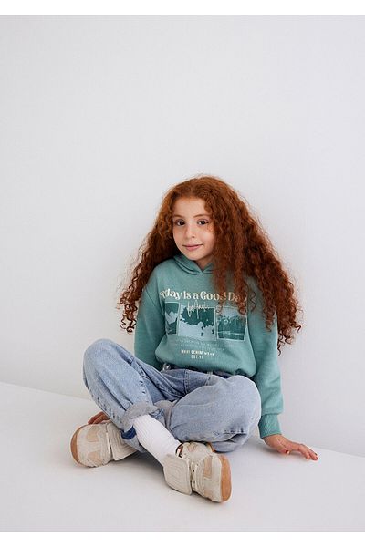 Mavi Hooded Printed Green Sweatshirt 7S10053-71775