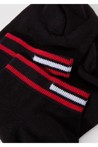Mavi Schwarze Booties-Socken mit Streifendetail 0911609 -900