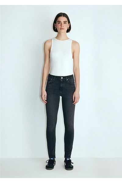 Mavi Tess M Girly - Dark Gray Jean Trousers100328-86444