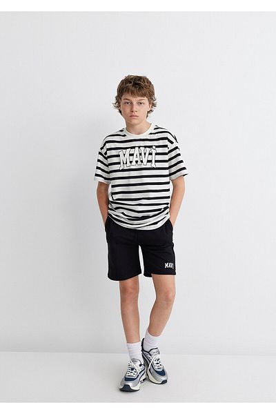 Mavi Black Logo Printed Shorts -6410003-900