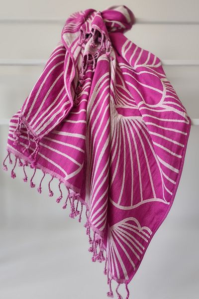 Sevim Peshtemal de muselina fuchsia - 90x170 cm - 100% bumbac - moale si absorbant