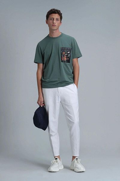 Lufian Εξωτικό μοντέρνο γραφικό μπλουζάκι Duck Green