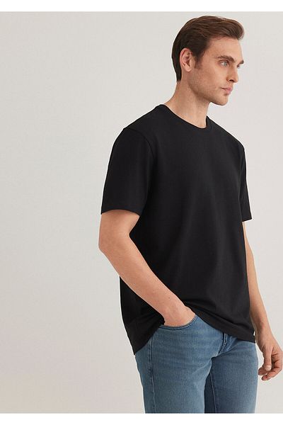Mavi Stretch Μαύρο Basic T-Shirt Regular Fit / Κανονική Εφαρμογή 0610252 -900