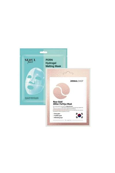 Dermal Pdrn Melting Mask Moisturizing Skin Repair Transparent Gel Mask 34 Gr and Eye Mask Rose 4 Gr.