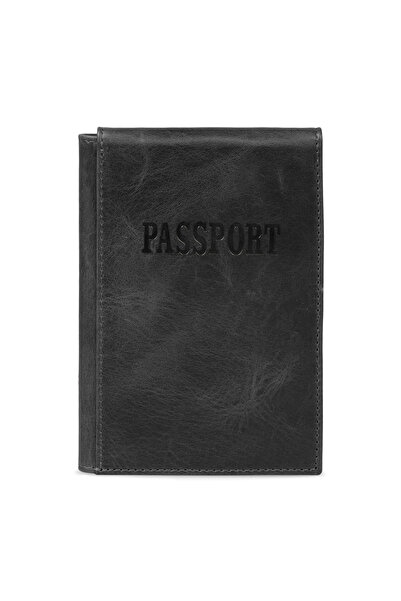 OttoAngelino Otto Angelino Genuine Leather Passport and Travel Wallet with RFID Protection - Black