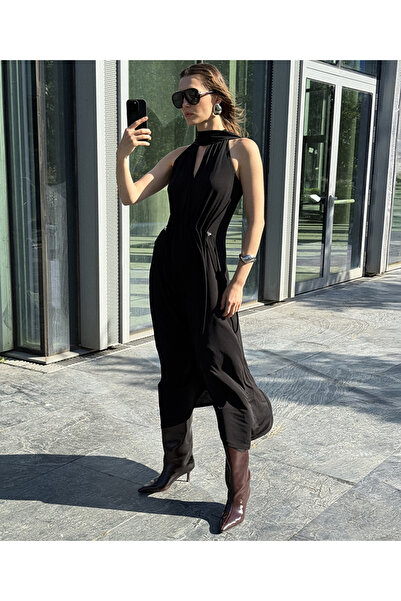 İpekyol Fularlı ayarlanabilir bel elbise