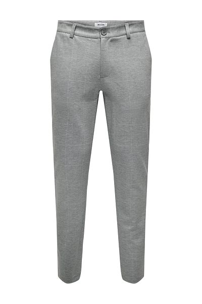 Only & Sons Chino Mark Check lange Hose mit Gürtelschlaufen