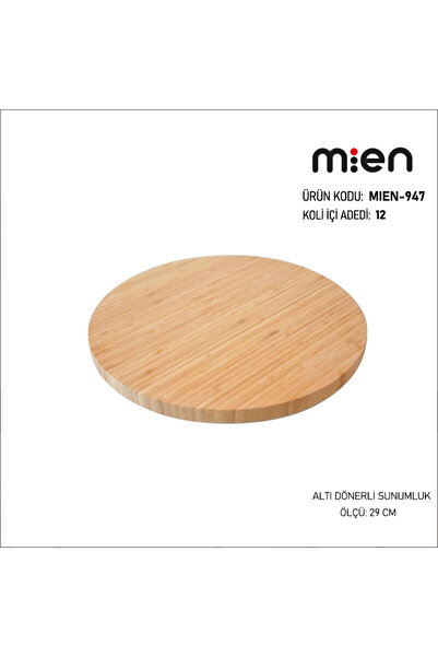 Vera Bambu 30 Cm Dönen Bambu Sunumluk – Peynir Tabağı, Pizza Ve Sosluk Servis...