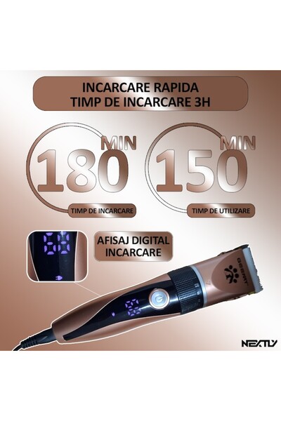 NEXTLY Masina De Tuns Catei Si Pisici, , Pentru Talie Medie Si Mica, Afisaj Digital, Acumulator