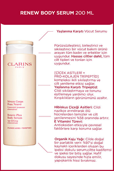 Clarins RENEW BODY SERUM 200ML - Vücut Peelingi