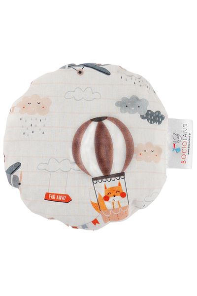 Bocioland Anti-colic pillow, filled with cherry stones, cotton cover, diameter 14 cm, Adventure