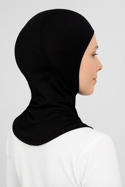 Merve Nayir Γυναικείο Hijab Practical Ninja Bonnet με κολάρο μαύρο αθλητικό καπέλο