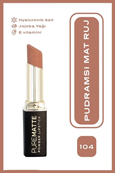 Golden Rose Pure Matte Powder Lipstick No: 104 - Nemlendirici Pudramsı Mat Ruj