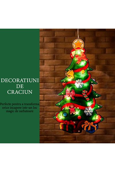 NEXTLY Decoratiune De Craciun Cu Luminite Led Rgb , Orificiu Pentru Agatare, Aplicabil Pe Geam/orice