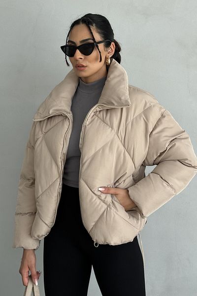 moda armanc Palton puf pentru femei cu model de diamante (noul sezon)
