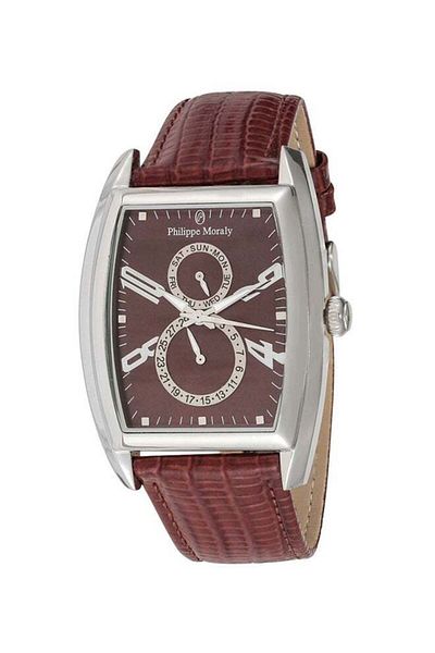 Philippe Moraly of Switzerland Men's Leather Chronograph Watch L1421WOO