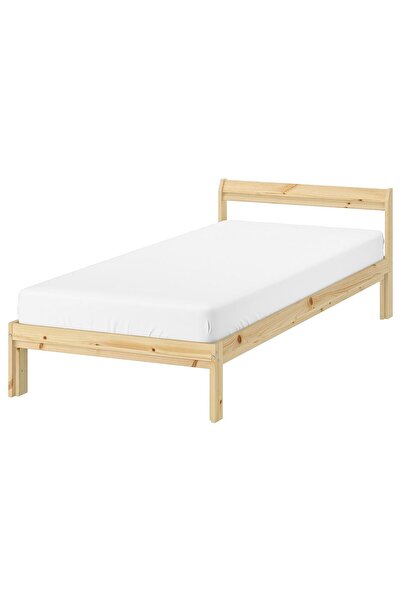 IKEA Tek Kişilik Karyola, Çam, 90x200 Cm ( Huş Veya Çam Latalı)