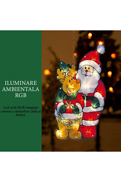 NEXTLY Christmas Decoration With RGB LED Lights, Hanging Hole, Applicable On Window/Anything