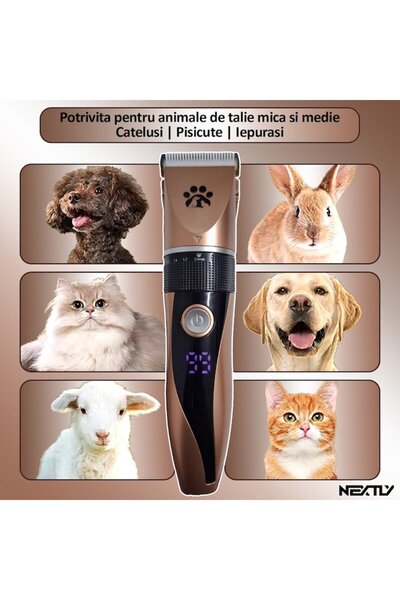 NEXTLY Masina De Tuns Catei Si Pisici, , Pentru Talie Medie Si Mica, Afisaj Digital, Acumulator