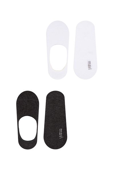 Mavi 2 Pack Gray White Ballerina Socks 092594-33399