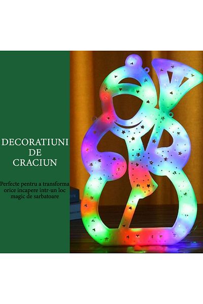 NEXTLY Decoratiune De Craciun Cu Luminite Led Rgb , Orificiu Pentru Agatare, Aplicabil Pe Geam/orice