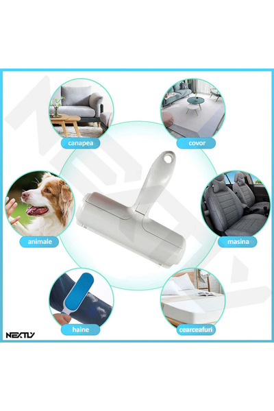 NEXTLY Perie Pentru Curatarea Parului De Caini Si Pisici , Bidirectionala, Reutilizabila, Albastru