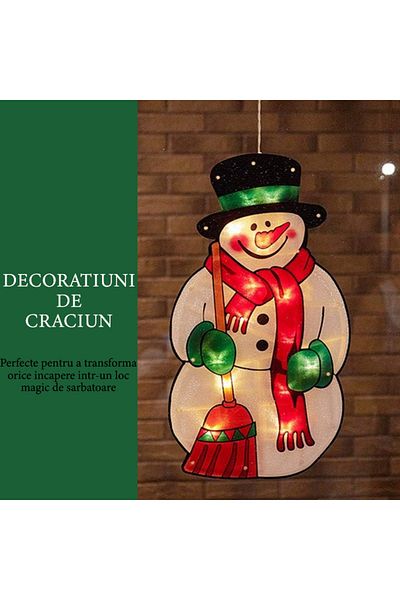 NEXTLY Decoratiune De Craciun Cu Luminite Led Rgb , Orificiu Pentru Agatare, Aplicabil Pe Geam/orice