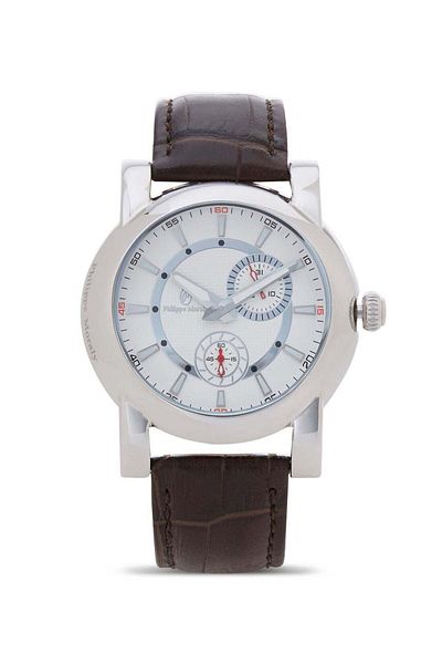 Philippe Moraly of Switzerland Men's Analog Wrist Watch L1423WWO - 34 mm - Brown