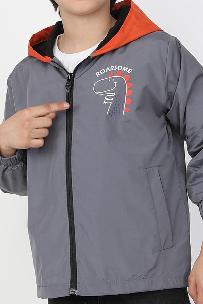 ASYAKİDS CLUB Boy's Hooded Pocket Lined Seasonal Raincoat