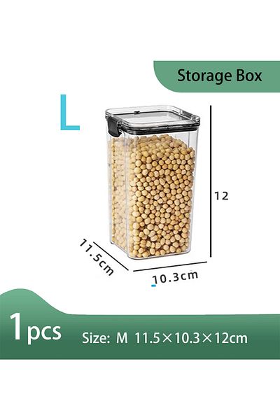 Choice L 1pc Clear Food Storage Box With Lid Plastic Kitchen Pantry Organization Container