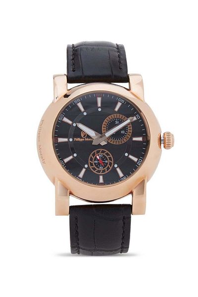 Philippe Moraly Men's Analog Wrist Watch L1423RBB - 34 mm - Black