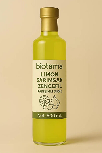 Biotama Limon Sarımsak Zencefil Sirkesi 500 ml | Doğal & Fermente Karışım |