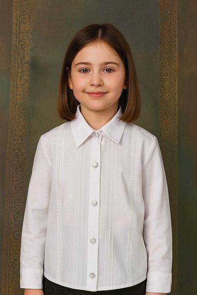 Elayza CAMASĂ ALBA BUMBAC PENTRU FETE/ CAMASĂ SCOALA 331-332