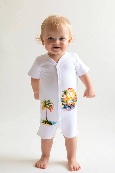 Mavipink Baby Boy Cotton Short Sleeve Shorts Jumpsuit