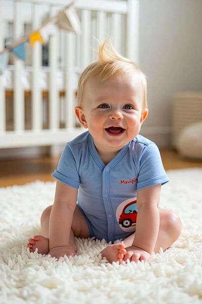 Mavipink Baby Boy Cotton Short Sleeve Trolley Shorts Jumpsuit