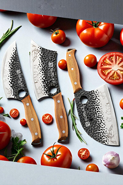 SürLaz Red Pratik Mutfak Bıçak Seti Et Bıçağı Şef Bıçağı