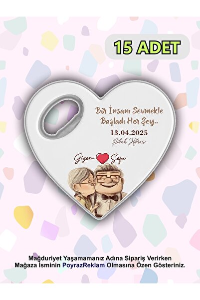 PoyrazReklamTasarım Kalp Şeklinde Magnet Açacak - Nikah Hatırası - Düğün - Kı...