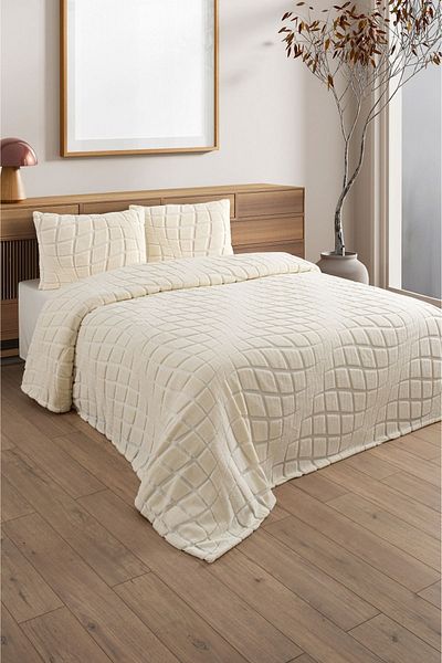 PANCHY CANKY Bedspread 240 X 240 Double Bed Bedding Set Plush Soft Welsoft 2 Pillowcases