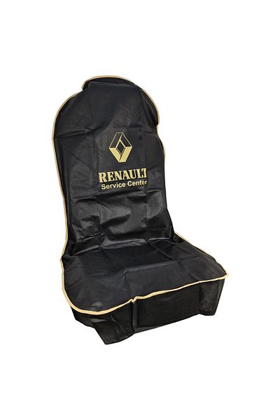 Renault أغطية مقاعد السيارة قطعتين - حماية من الغبار والأوساخ لمركز الخدمة والاستخدام اليومي، لون أسود