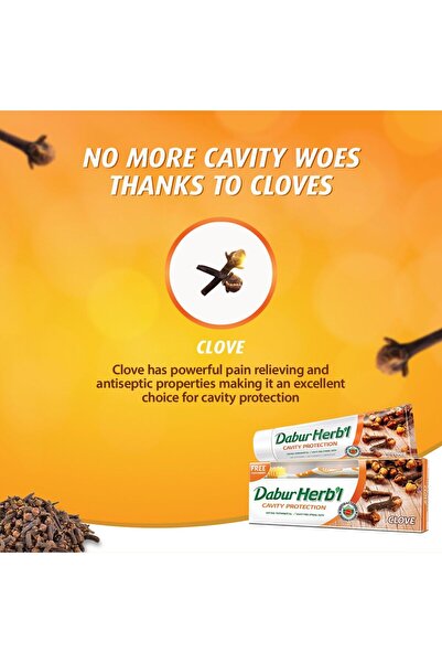 Dabur Herbal Cavity Protection Clove Toothpaste 150 G Strong Teeth & Gum Care With Clove Oil