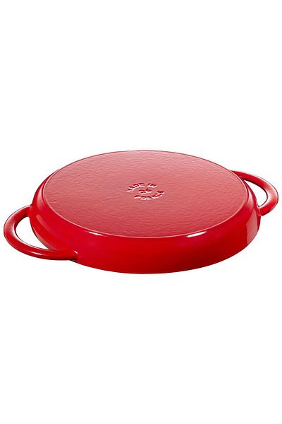 STAUB Double Handle Cast Iron Grill Pan 26cm Round Cherry - 405103090