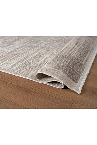 Cotto Home Moon MO102G Krem Halı Modern Gri Detaylı Akrilik Pamuk Taban Salon...