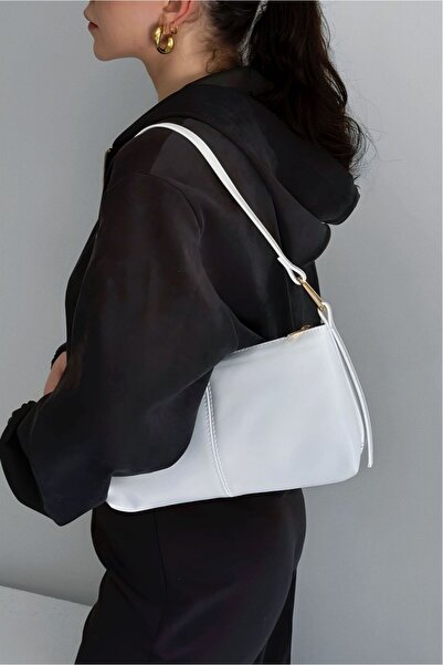 Yuka Atelier Mini Cushy Shiny Faux Leather Baguette Shoulder Bag