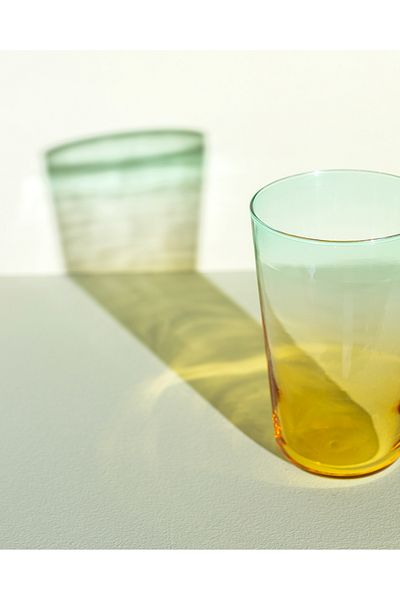 Madame Coco Renard Set of 4 Soft Drink Glasses - Orange/Green - 395 ml
