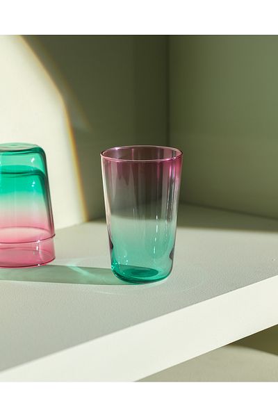 Madame Coco Renard Set of 4 Soft Drink Glasses - Pink/Green