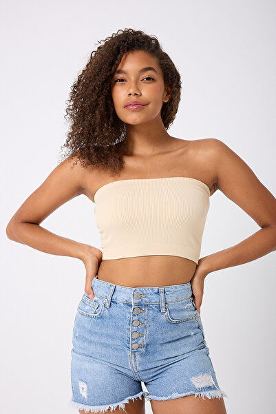 FOREVER MORE Γυναικείο Crop Top στράπλες