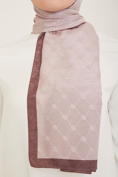 Armine Trend Monogram Shawl 2-123 - Liliac