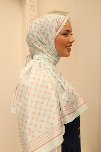 Silk Home Olinda Shawl 49005-11 Ice Blue, Orange Color